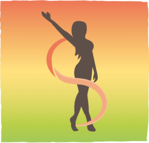 Logo intuishape femme ruban en couleur.